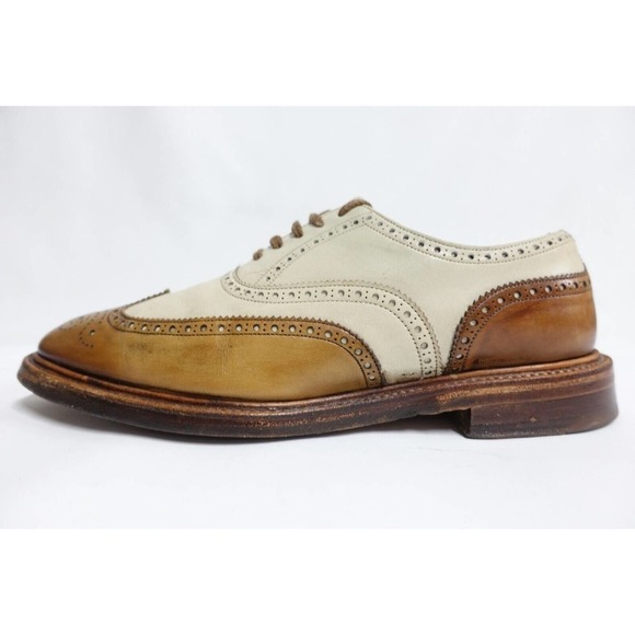HERRING SHOES CHEANEY Dress Shoe Wingtip Spectator Brown Oxfords 9.5D,US/8.5F,UK main image 4